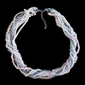 Multi-strand Twisted Pearl Necklace